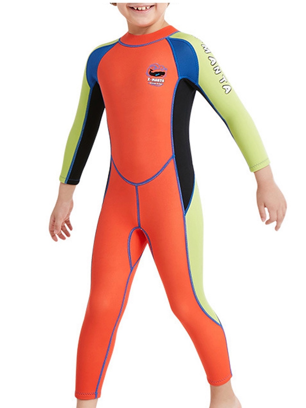 Dive and Sail Orange & Lime Full-Body Swim Wetsuit - Long Sleeve